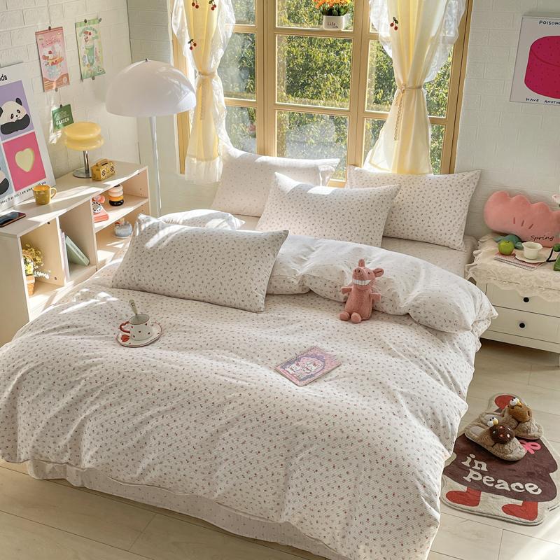 Elegant Blue Floral Pattern Duvet Cover Set 100% Cotton Soft Skin Friendly Queen Size Bedding Set Comforter Cover Pillowcases