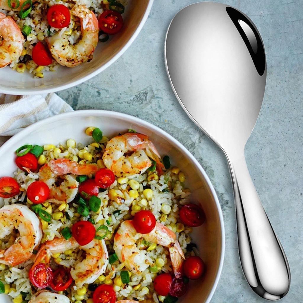 Stainless Steel Rice Spoon, Kitchen Non Stick Rice Spoon, Rice Shovel, Household Large Rice Spoon, Reusable Rice Spoon
