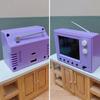 Mini TV Real Video Playback Mini Working TV for Doll Houses 1/12 Scale with Rotatable Antenna USB Rechargeable Battery Miniature Furniture Toy Gift