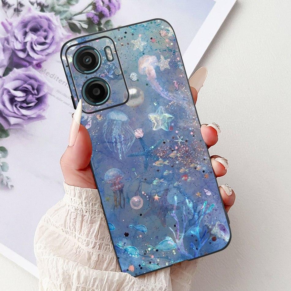 For Motorola Moto G05 G15 E15 2024 Floral Butterfly Phone Case For MOTO G05 G15 E15 4G Black Silicone Soft Lightweight Case