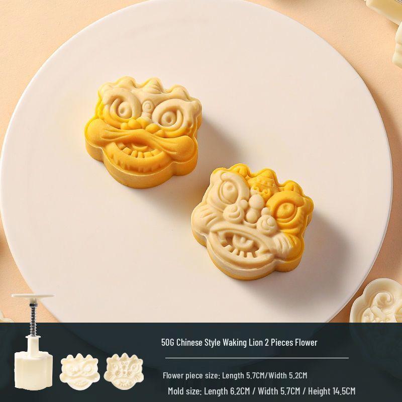 Traditional Cartoon Mooncake Mold, Hand-Press Type for Baking, Available In 50g, 75g, 100g Sizes