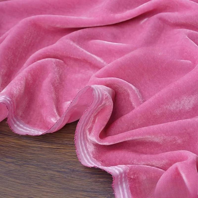 Non-elastic Woven Velvet Designer Fabric for DIY Sewing Dress Set,Half Skirt, Wide-leg Pants, Cotton-like Lustrous Velvet Fabric