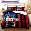 3PC Custom Name Baseball Spirit: USA Pride Bedding Set Printed Bedding Set Duvet Cover Closure Includes 1 Duvet Cover & 2 Pillowcases for All Seasons 