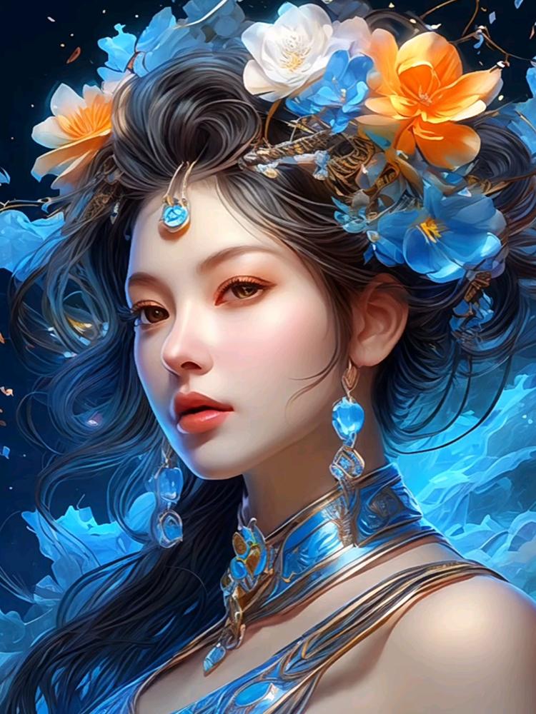 

Красивая Цветочная Женщина DIY Алмазная Картина Абстрактная и Элегантная Девушка Вышивка Крестом Алмазная Мозаика Вышивка Украшения Full Round 20x30CM