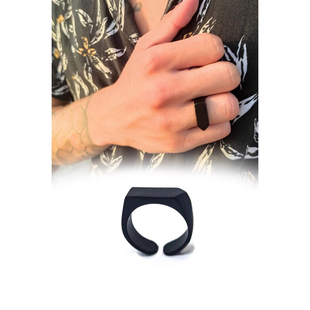 Silver Plated Triangle Model Adjustable Men's Ring