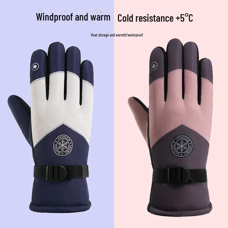 

Женские зимние ветрозащитные перчатки для катания на лыжах и мотоциклах 2024 года — теплые, водонепроницаемые, с подкладкой из бархата, подходят для сенсорных экранов One Size