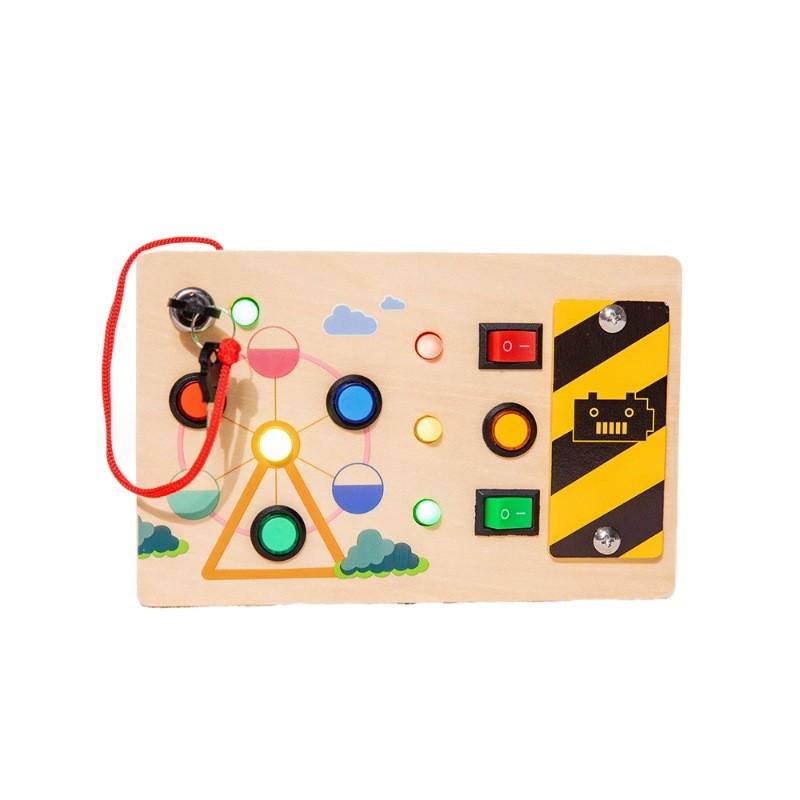 Hölzernes Switch-Spielbrett Kinder-Puzzle-Spielzeugset Mit LED-Leuchten Für Frühe Kindheit Lernen Und Entwicklung