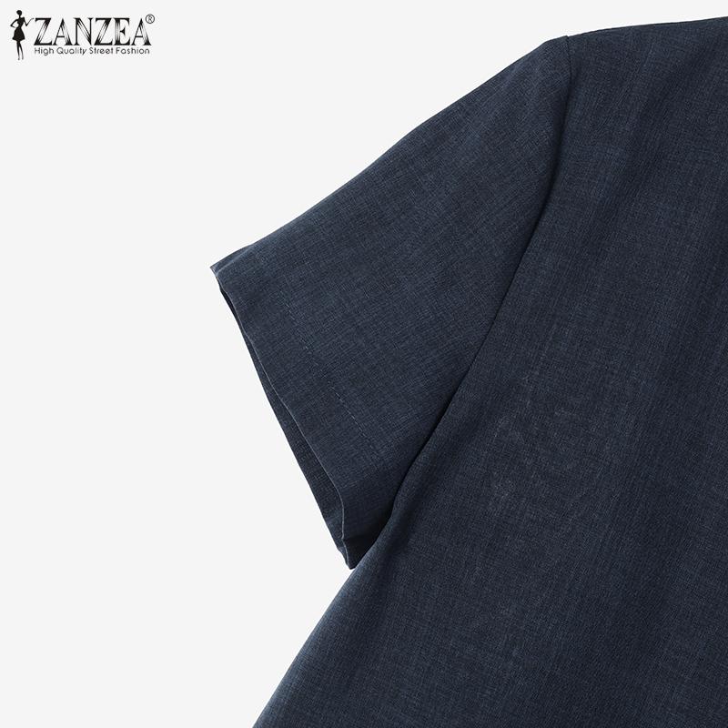 ZANZEA Women Short Sleeve T-Shirt and Pants Casual Two Piece Suit Set