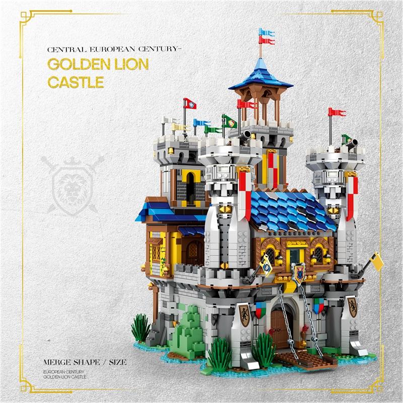 Non-Toxic Medieval Castle Building Blocks Model European Style City View Moc Bricks Toys Creative Desktop Decoration Diy Toys For Kids