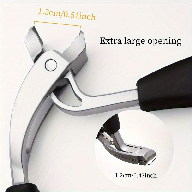 1 Pc Professional Nail Clippers, Heavy-Duty Toenail Trimmer, Anti-Splatter, Wide Opening, Sharp Stainless Steel Blade, Long Handle,for Men and Seniors