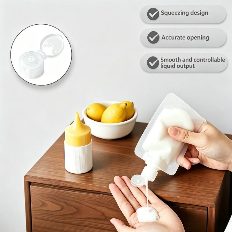 30/50/100ML Thickened Travel Size Refillable Pouch Portable Cosmetic Squeeze Bag for Lotion Shampoo Shower Gel Facial Cleanser