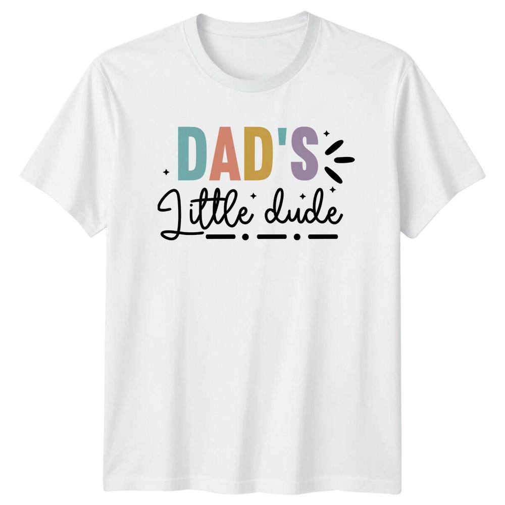 Dads Little Dude TShirt Fathers Day Gift Papa Little Dude Tee S