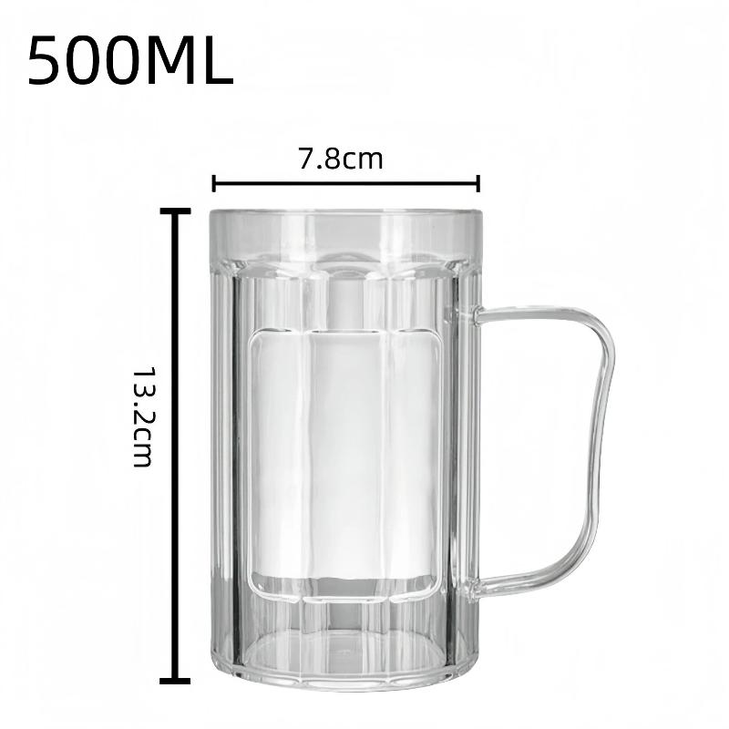 Reusable Transparent Beer Mug Unbreakable Acrylic Plastic Cup for Juice Water Cold Drinks Camping Picnic A