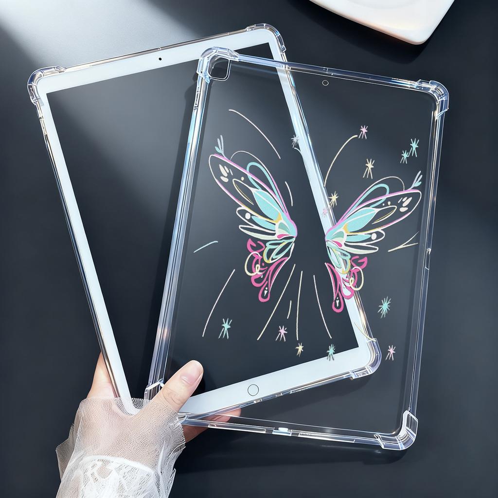 Applicable to Apple iPad 11-inch color butterfly tablet case Samsung 12.4-inch transparent 8.7-inch soft case