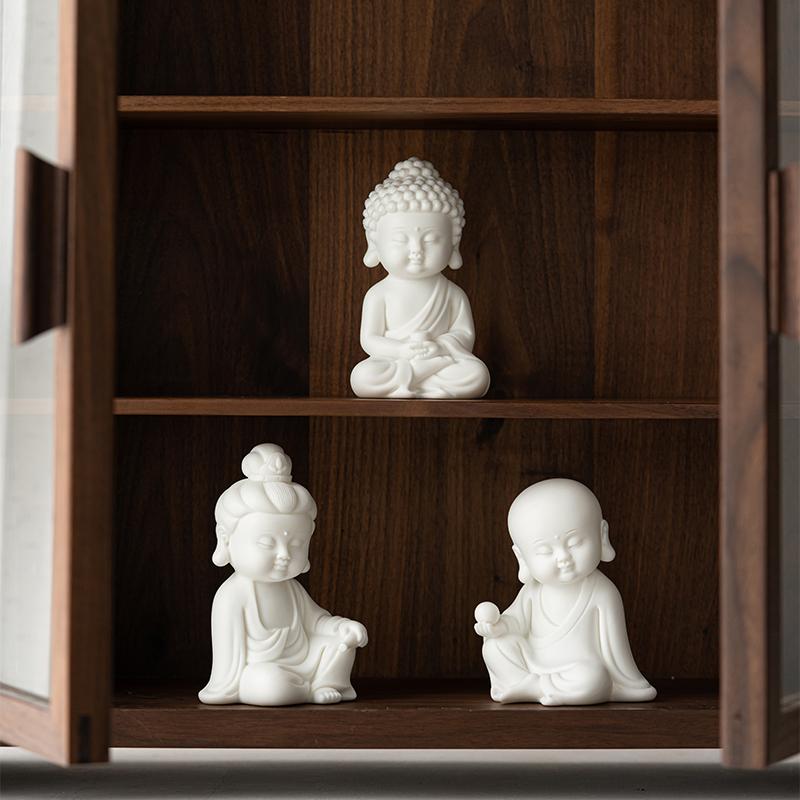 Zen Style Great Sun Tathagata Buddha Ornament Home Ceramic Buddha Statue Car Buddha Tea Pet Decoration Gift