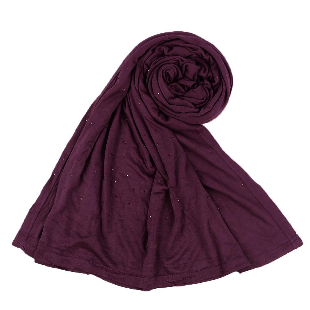 

Modaer Solid Color Satin Cotton Scarf With Glitter Embellishments For Winter Fashion And Sun Protection 10