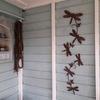 3D Metal Dragonflies Wall Art Hanging Decoration Wrought Iron Wall Hanging Sculpture Garden Homes Party Decoration