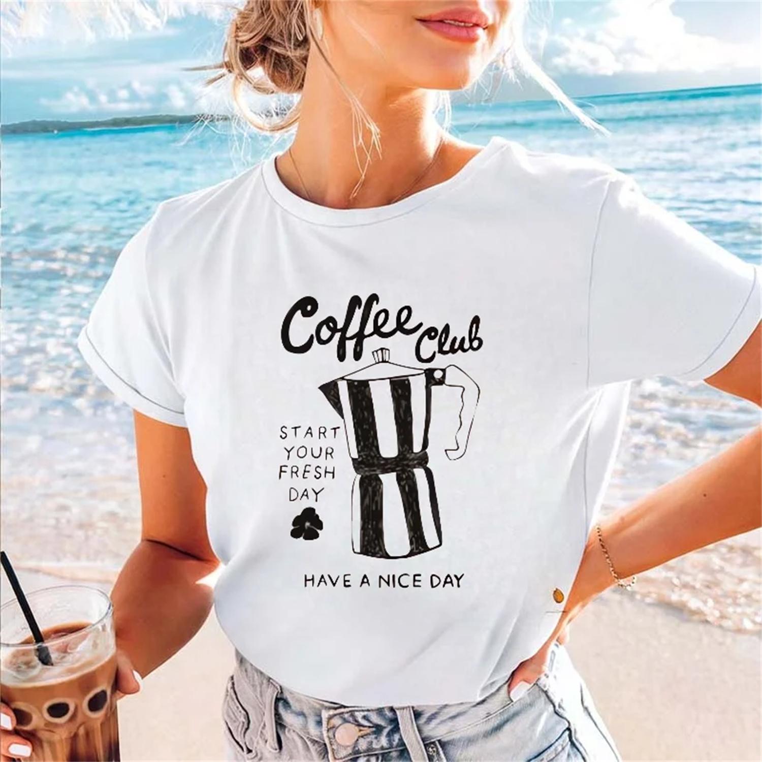 Retro Printed Round Neck Versatile T-Shirt Short Sleeved Casual Style Top Regular Fashion Casual Summer Top Harajuku T-Shirt S