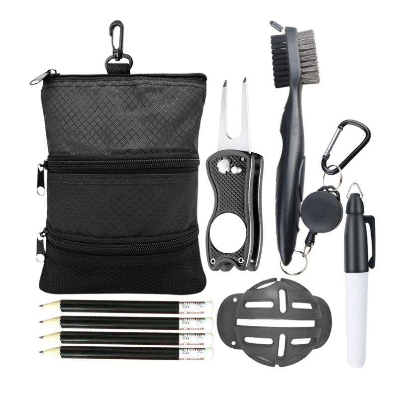

3-Layers Zipper Golf Bag Golf Tees Bag Pouch Bag Golf Balls Holder Bag Golf Balls Pouch Bag Golf Storage Handbag Pocket