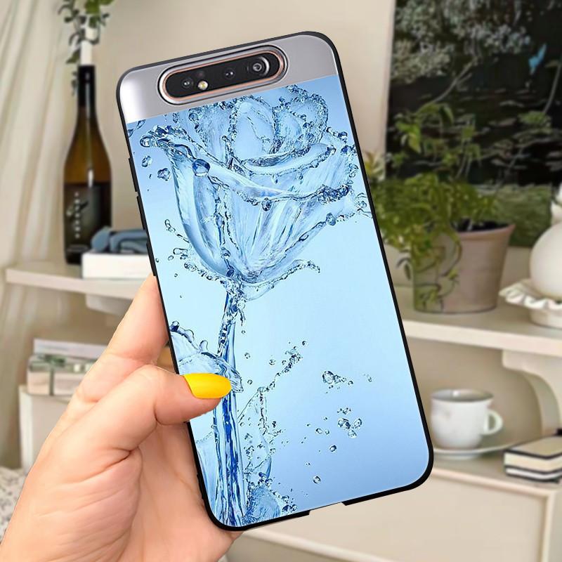 Case For Samsung A80 Case Soft Silicone Cartoon Back Cover For Samsung Galaxy A80 GalaxyA80 A 80 A805 Fundas shell Black coque