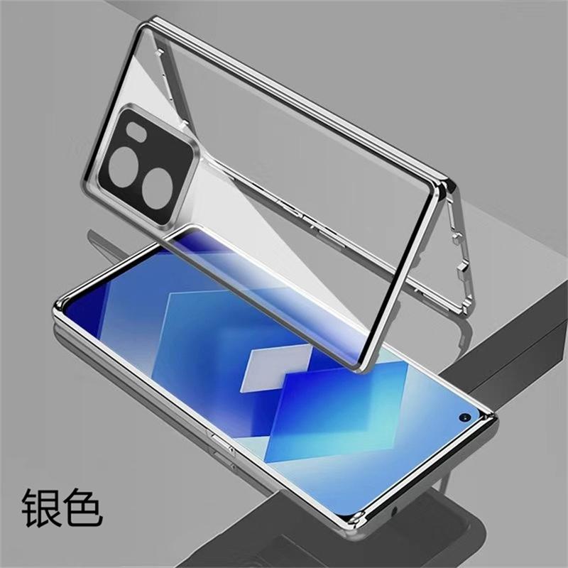360 Full Case For Oppo Reno 13F 5G Case Double Sided Magnetic Adsorption Metal Tempering Glass Protection Cover For Reno13 FS 4G