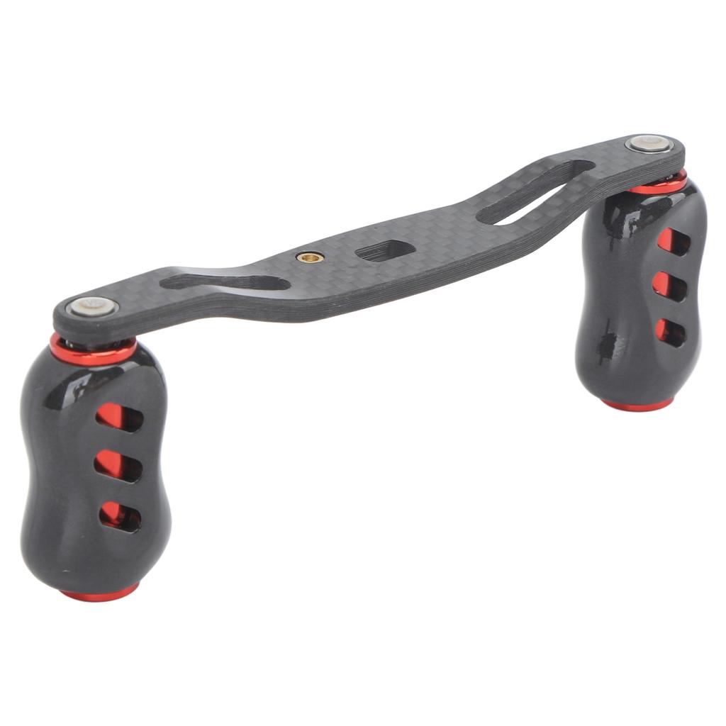 Fishing Reel Handle Carbon Fiber Double Handle Baitcasting Reel Rocker Arm 95mm Replacement for D S A Red