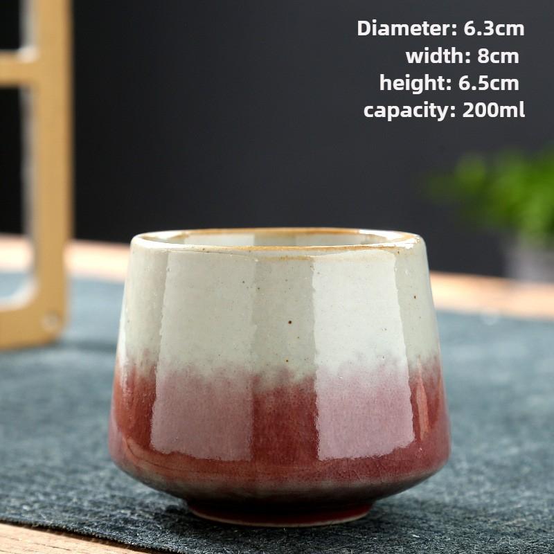 Vintage Japanese Raku Pottery Tea Cup Handcrafted Coarse Ceramic Kung Fu Cup Kiln Glaze Unique Design for Home Use