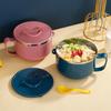 Noodle Bowl Durable Large Capacity Stainless Steel Lightweight Salad Bowl with Handle for Home