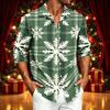 Men's Casual Long Sleeve Christmas Print Shirt for Holiday Party