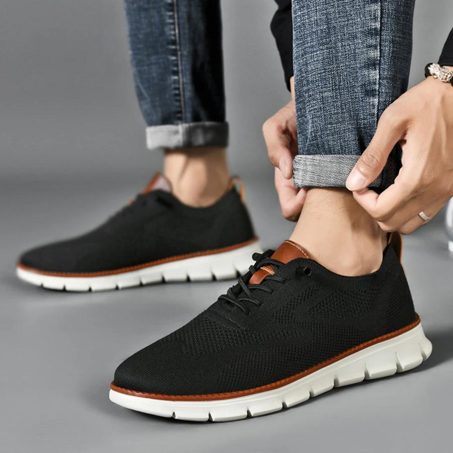 Fashion New Men's Sneakers Light Breathable Casual Flat Shoes Outdoor Fashion Comfortable Dress Shoes Anti-Slip Sports Walking Shoes