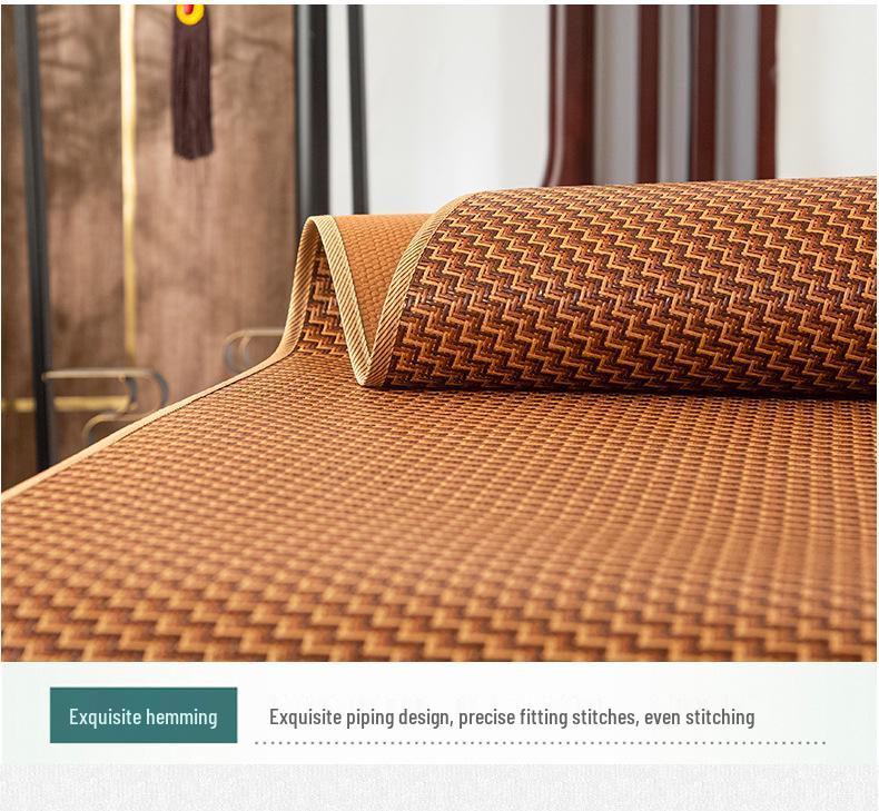 Thickened Foldable Summer Ice Silk and Rattan Sofa Cushion Mat with Wool Material