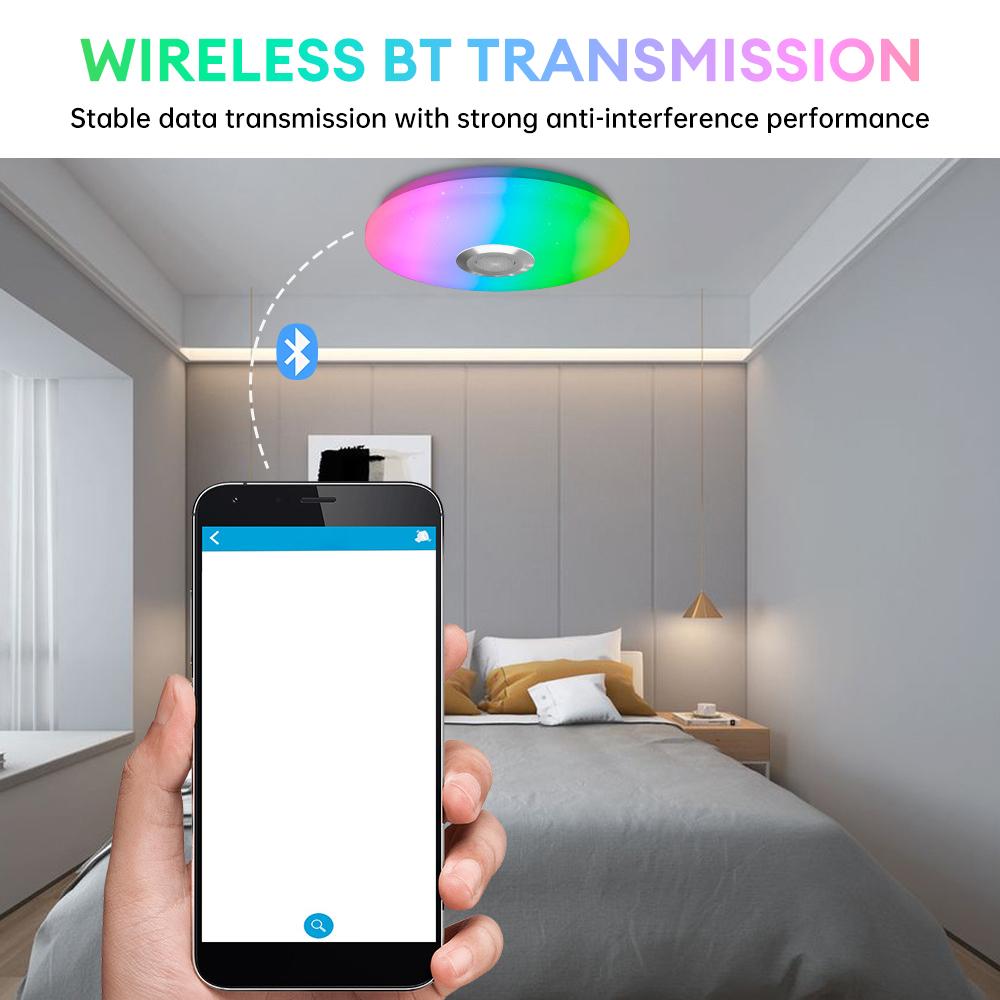 Moderní stropní svítidla RGB stmívání domácí osvětlení APP Bluetooth hudební světlo 42W 60W inteligentní stropní svítidla s dálkovým ovládáním AC220V