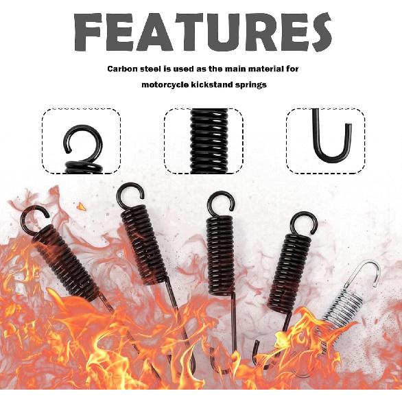 5PCS Motorcycle Kickstand Spring Kit,Sturdy Mini Bike Kickstand Springs Kit Includes 5 Lengths 120mm/75mm/100mm/90mm/110mm,Professional Motorcycle