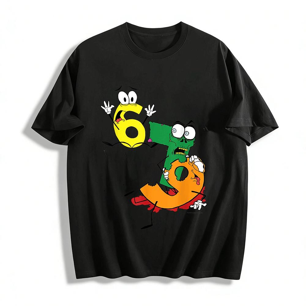

Zombie Number 619 Graphic Print Casual Short Sleeve Tee Pure cotton T-shirt XXS