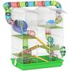 Cage for Hamsters, Mice, and Small Rodents with Tunnel, Feeder, Wheel, and Toy, 47 X 30 X 59 Cm, Green