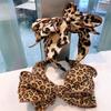 Stunning Women Leopard Print Cloth Knotted Hairbands Multi Layers Bow Knot Headbands for Female Casual Party Holiday Headpiece