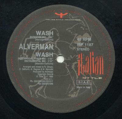 12-Zoll Schallplatte ALVERMAN - Wash ISP1187 Italienischer Stil P 1993 Italien Dance & Electronica Gebraucht