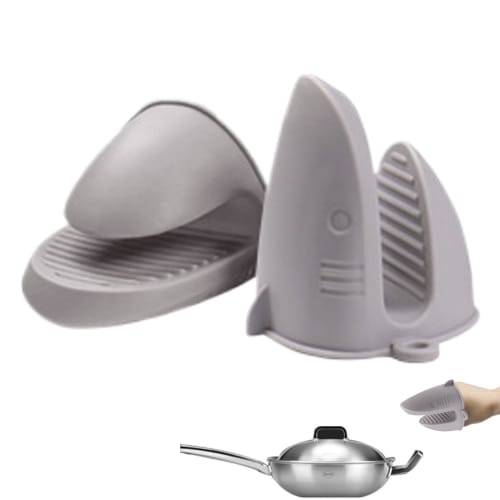 Ketunedi Silicone Oven Mitts, Silicone Potholders | Heat-Resistant Shark-Shaped Silicone Kitchen Mitts (2 Pieces) | Non-Slip BBQ Grill Mitts, Cooking,