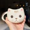 430ML Cartoon Soft and Cute Healing Series Ceramic Water Cup Cute Girl Heart Cat Cup Home Breakfast Cup Oat Mug