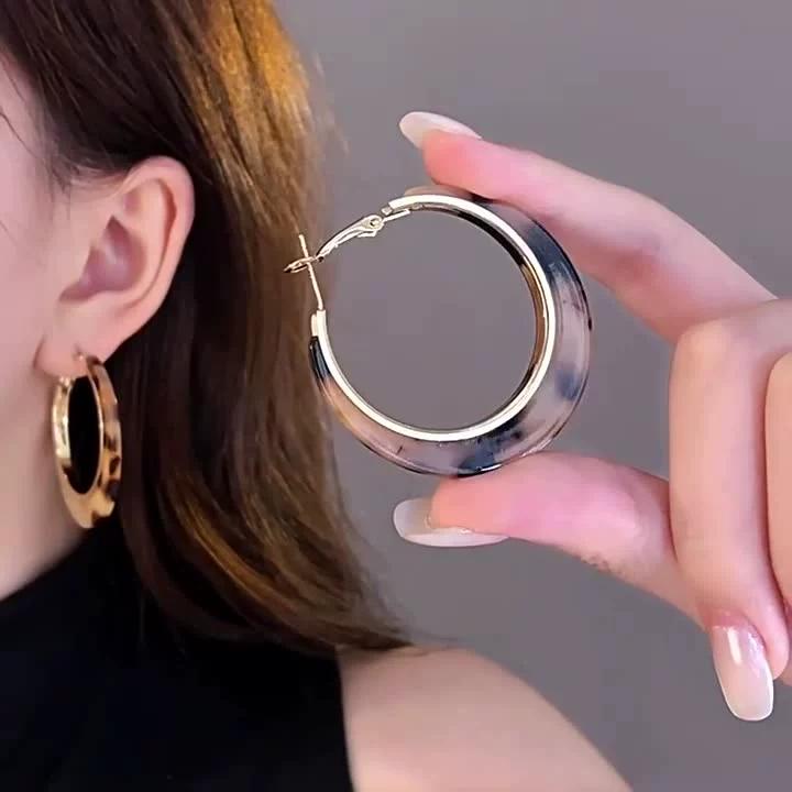 Feminine Leopard Print Hoop Earrings Jewelry Gothic Ear Accessories