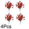 4 Bundles Artificial Flowers Outdoors Fake Flowers Realistic Bonsai Shrub Garden Home Decor Morning Glory Vibrant