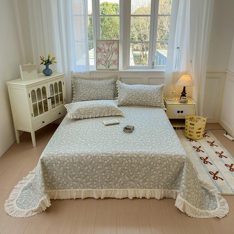 Full Cotton Double-Layer Yarn Washed Cotton Bed Cover