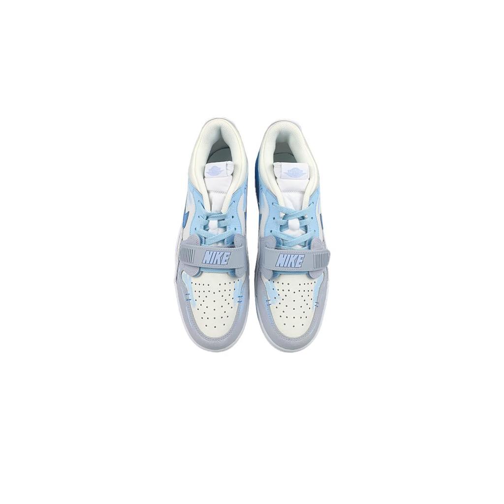 Jordan Legacy 312 Slip Resistant Abrasion Resistant Low top Vintage Basketball Shoes Men's White Blue HQ1190-101(Team116-)