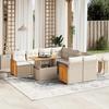 VidaXL Garden Lounge Set with Cushions 9 Pcs, Patio Sofas, Patio Furniture Set, Outdoor Furniture, Beige 3273886