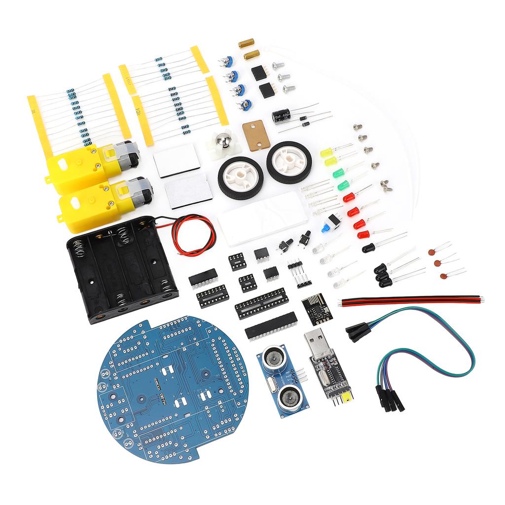 Smart Car Kit MCU Robot Project Graphic Programming Ultrasonic Obstacle Avoidance BT Control USB Download with Jump Wire