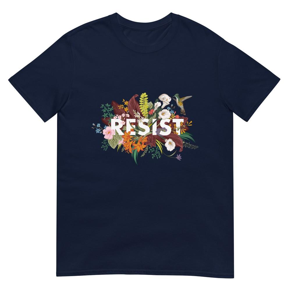 Resist Floral Anti Trump Political Protest Tshirt S