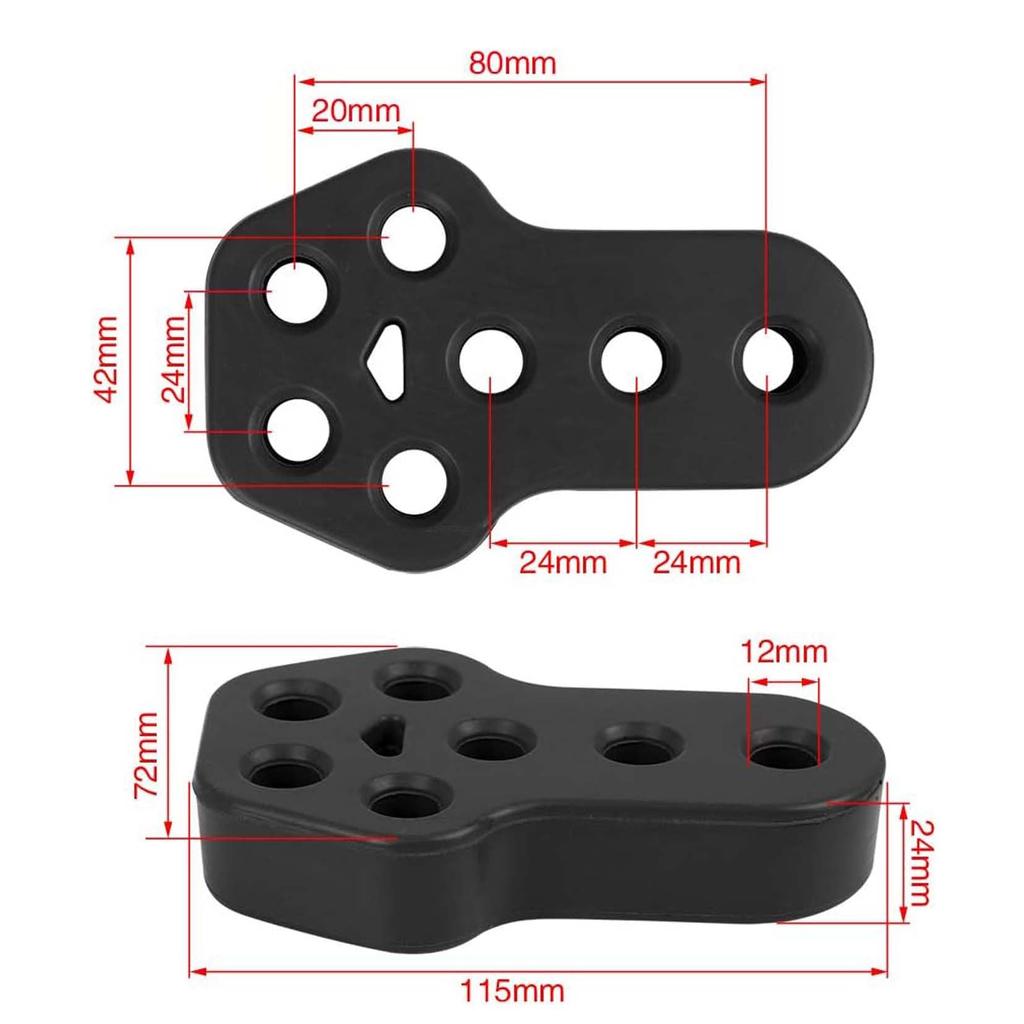Tibemi Schalldämpfer Aufhängung Gummi Auspuffrohr Gummi Aufhänger Set von 2 Auspuffrohr Aufhänger