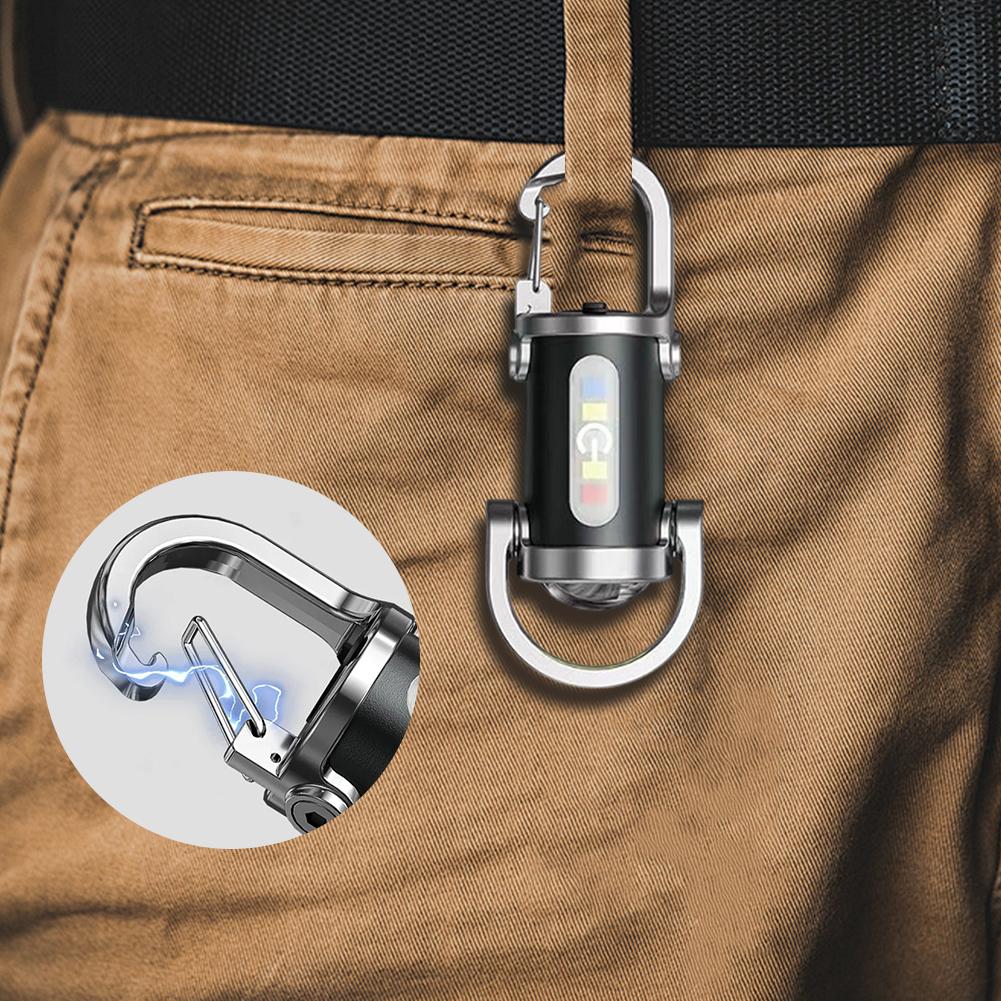 5-1PCS Rechargeable Keychain Flashlights Torch Emergency Keychain Light Hanging Portable Flashlight Waterproof Camping Lamp