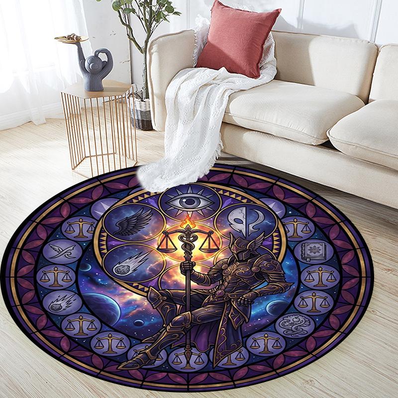 Ragnarok Symbolism Round Area Rug Under Office Chairs Bedroom Living Room Home Decor