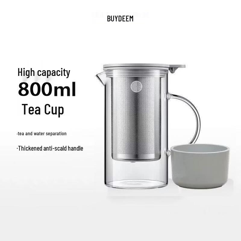 Buydeem 800ml Tea-Water Separation Glass Teapot